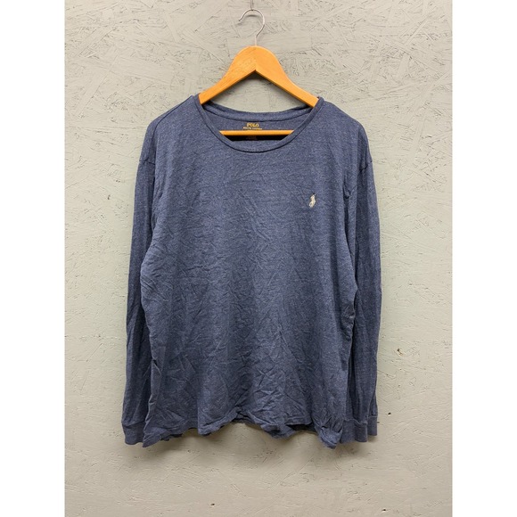 Polo Ralph Lauren Men’s XXL Blue‎ Long Sleeve T-Shirt Logo Lightweight - Picture 1 of 9
